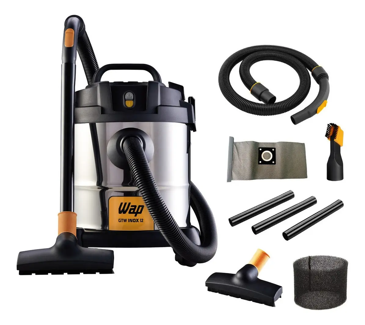 Aspirador de pó e água WAP GTW Inox 12 com acessórios