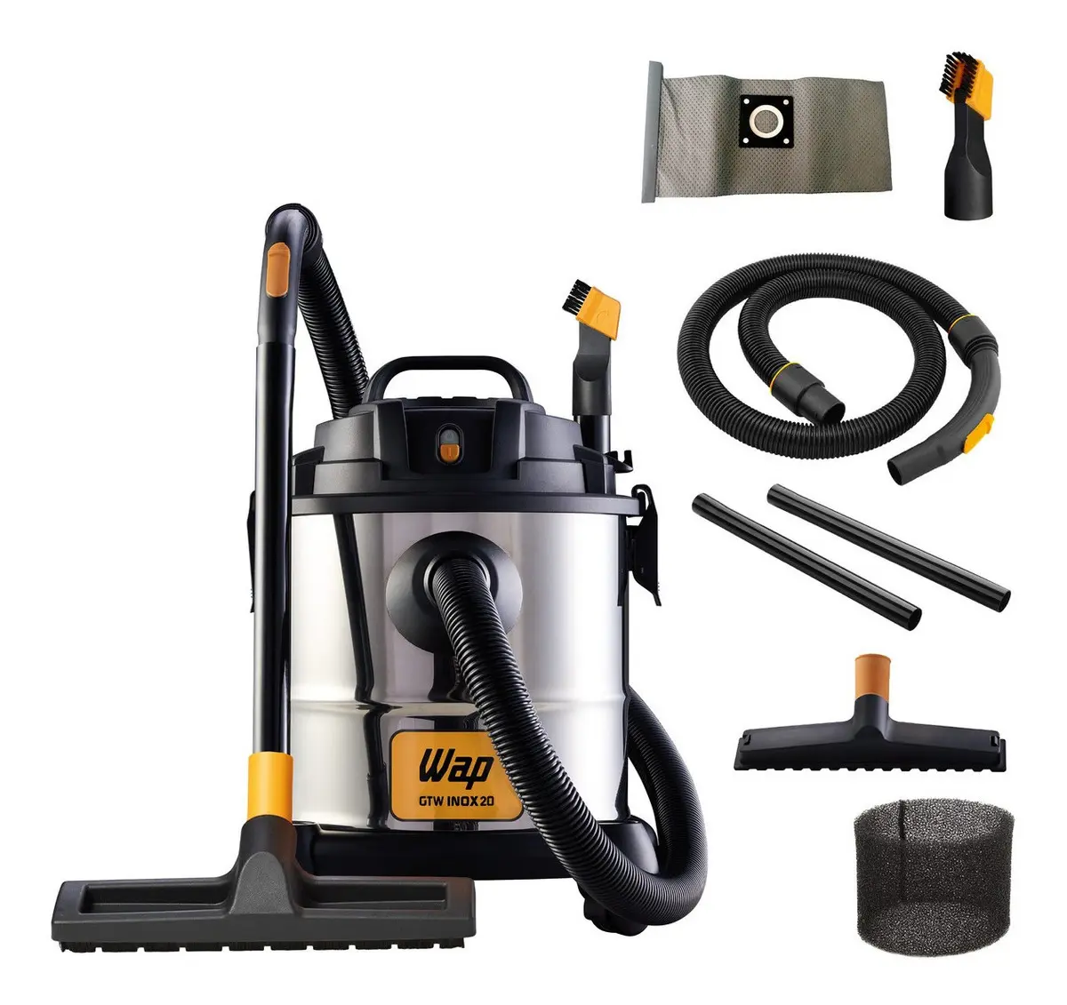 Aspirador de pó e água WAP GTW Inox 20 com acessórios