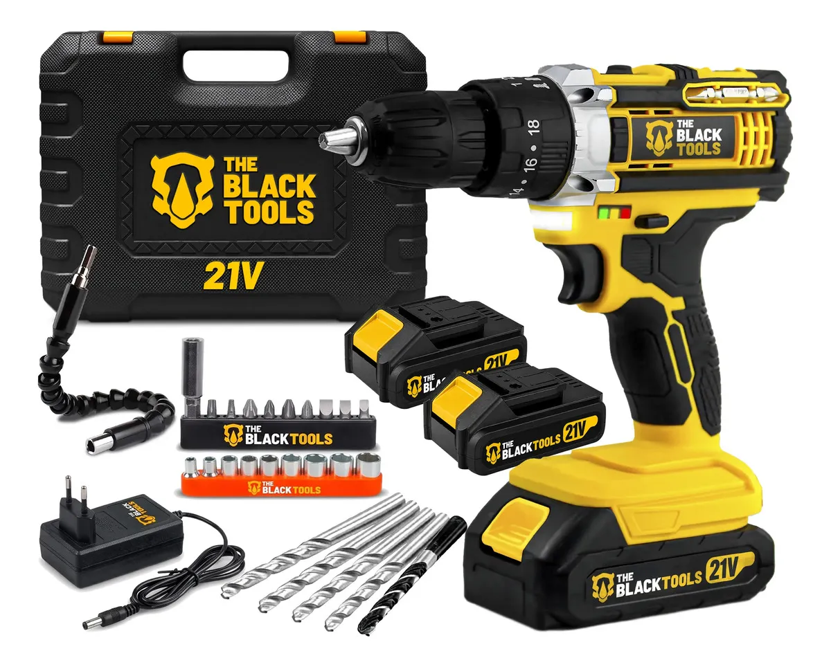 Parafusadeira The Black Tools TB-21PX com maleta e baterias